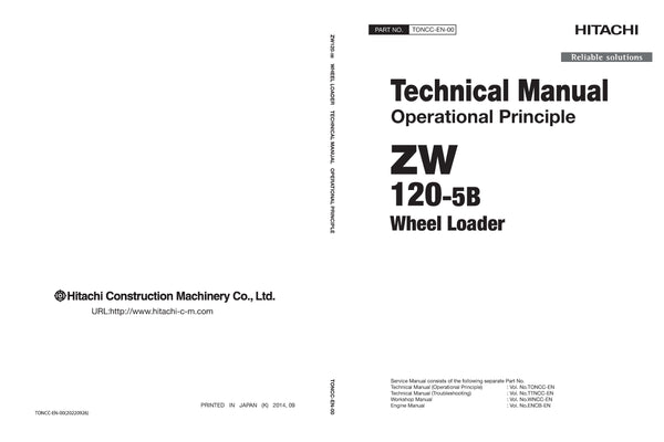 Hitachi ZW120-5B Wheel Loader Complete Service Manual Download