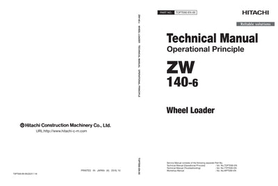 Hitachi ZW140-6 Wheel Loader Service Manual Download