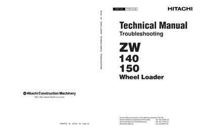 Hitachi ZW140 ZW150 Wheel Loader Service Manual Download