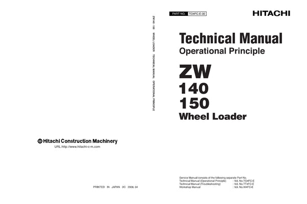 Hitachi ZW140 ZW150 Wheel Loader Service Manual Download
