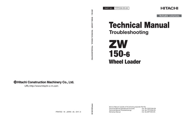 Hitachi ZW150-6 Wheel Loader Service Manual Download
