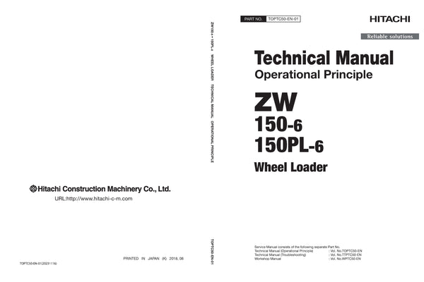 Hitachi ZW150-6 ZW150PL-6 Wheel Loader Service Manual Download