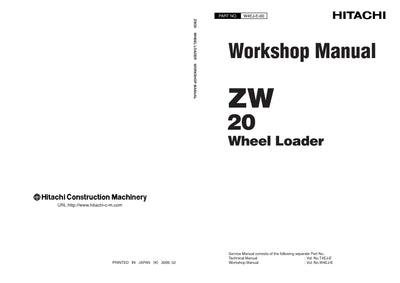 Hitachi ZW20 Wheel Loader Service Technical Manual Download