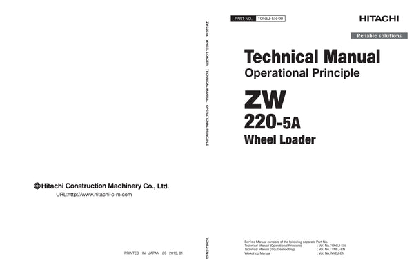 Hitachi ZW220-5A Wheel Loader Service Manual Download