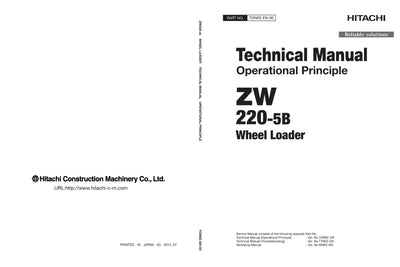 Hitachi ZW220-5B Wheel Loader Service Manual Download