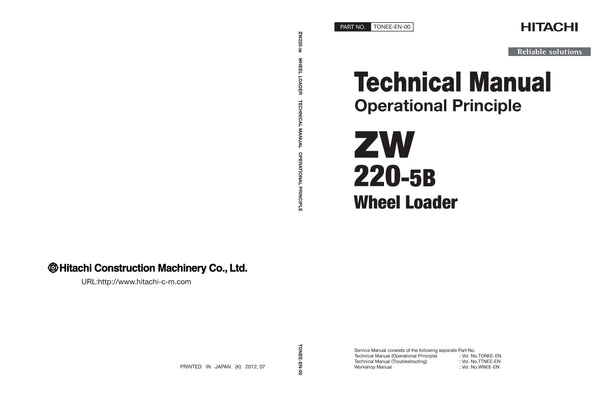 Hitachi ZW220-5B Wheel Loader Service Manual Download