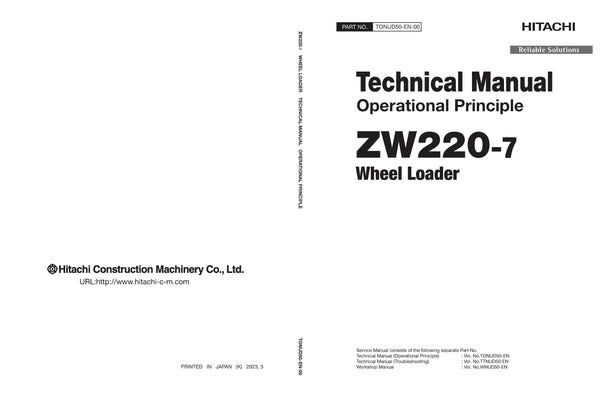Hitachi ZW220-7 Wheel Loader Complete Service Manual Download