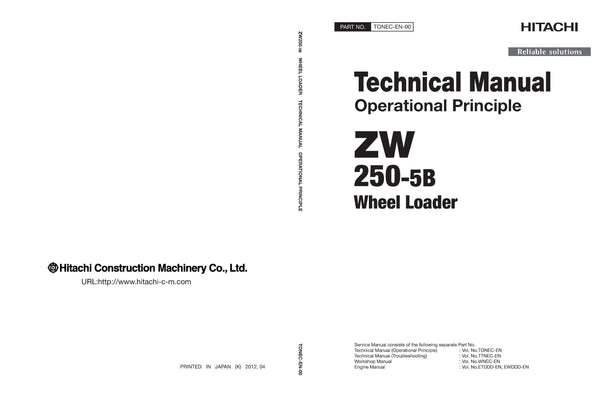 Hitachi ZW250-5B Wheel Loader Complete Service Manual Download