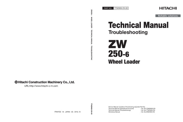 Hitachi ZW250-6 Wheel Loader Service Manual Download