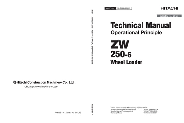 Hitachi ZW250-6 Wheel Loader Service Manual Download