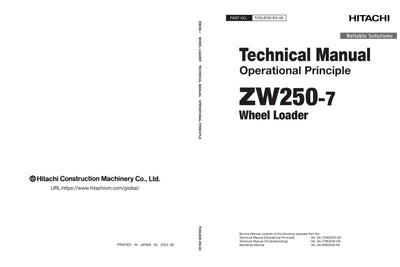 Hitachi ZW250-7 Wheel Loader Complete Service Manual Download