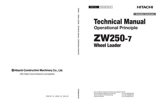 Hitachi ZW250-7 Wheel Loader Complete Service Manual Download