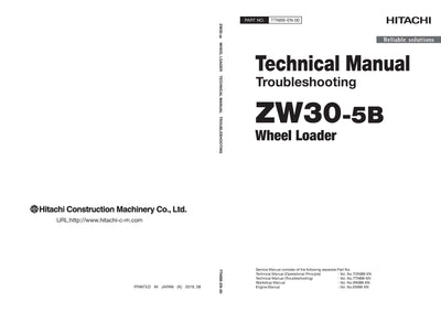 Hitachi ZW30-5B Wheel Loader Complete Service Manual Download