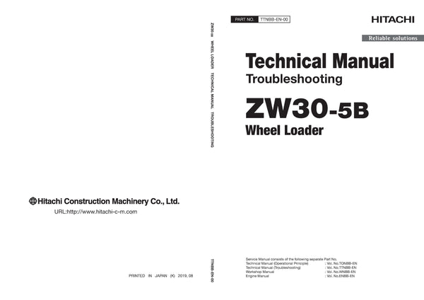 Hitachi ZW30-5B Wheel Loader Complete Service Manual Download