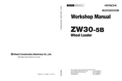 Hitachi ZW30-5B Wheel Loader Complete Service Manual Download