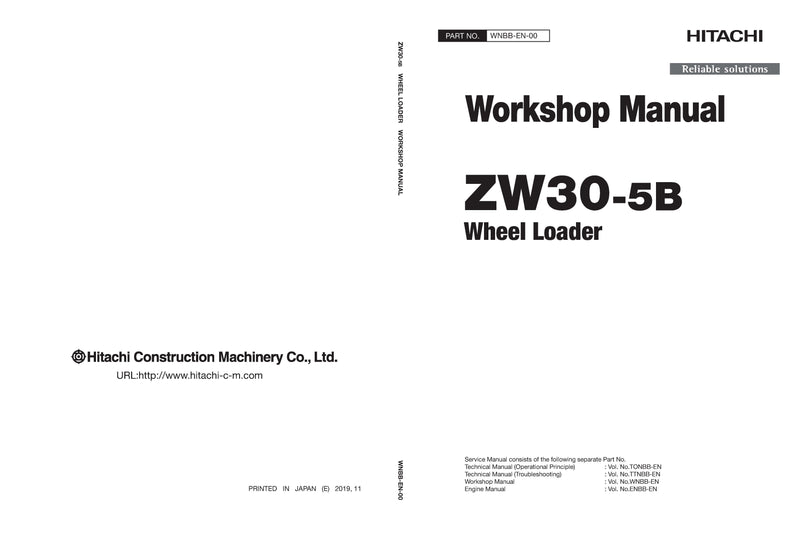 Hitachi ZW30-5B Wheel Loader Complete Service Manual Download