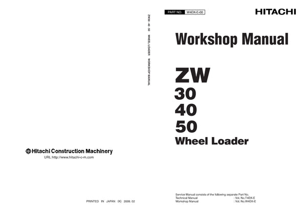 Hitachi ZW30 ZW40 ZW50 Wheel Loader Service Manual Download