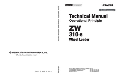 Hitachi ZW310-6 Wheel Loader Service Manual 