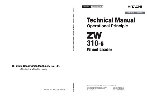 Hitachi ZW310-6 Wheel Loader Service Manual 