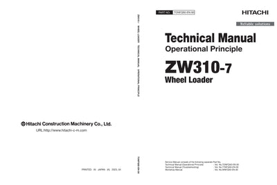 Hitachi ZW310-7 Wheel Loader Complete Service Manual Download