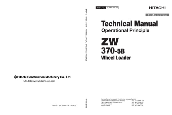 Hitachi ZW370-5B Wheel Loader Complete Service Manual Download