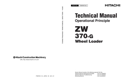 Hitachi ZW370-G Wheel Loader Complete Service Manual Download