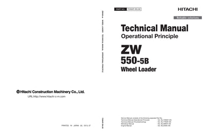 Hitachi ZW550-5B Wheel Loader Complete Service Manual Download