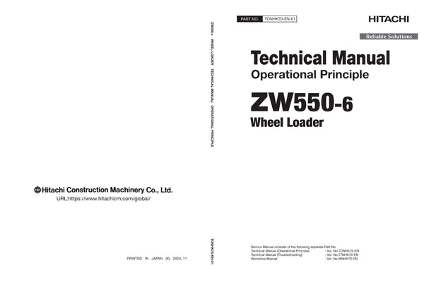Hitachi ZW550-6 Wheel Loader Complete Service Manual Download