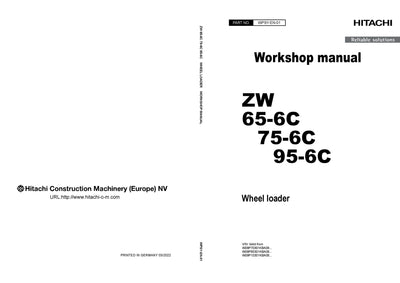 Hitachi ZW65-6C ZW75-6C ZW95-6C Wheel Loader Service Manual Download