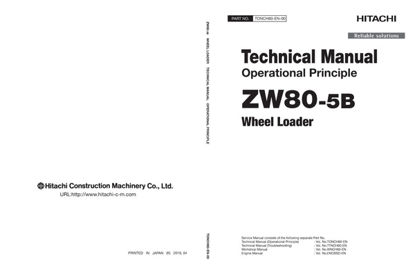 Hitachi ZW80-5B Wheel Loader Complete Service Manual Download