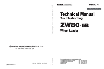 Hitachi ZW80-5B Wheel Loader Complete Service Manual Download