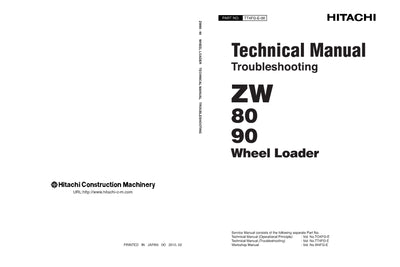 Hitachi ZW80 ZW90 Wheel Loader Complete Service Manual Download