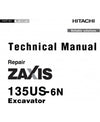 Hitachi Zaxis 135US-6N Excavator Repair Service Technical Manual TM14056X19