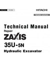 Hitachi Zaxis 35U-5N Excavator Service Technical Manual TM12924