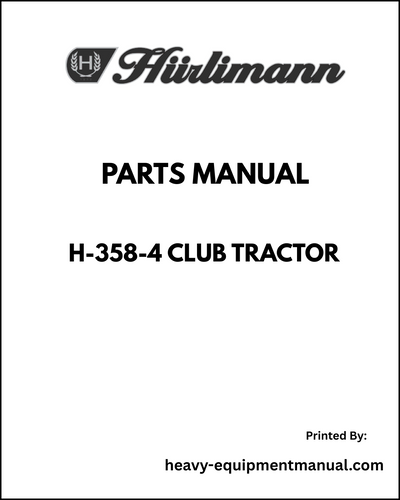 Hurlimann H-358-4 Club Tractor Parts Manual - Pdf Download