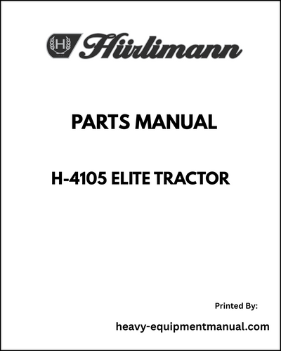Hurlimann H-4105 Elite Tractor Parts Manual - Pdf Download