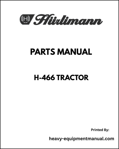 Hurlimann H-466 Tractor Parts Manual - Pdf Download 