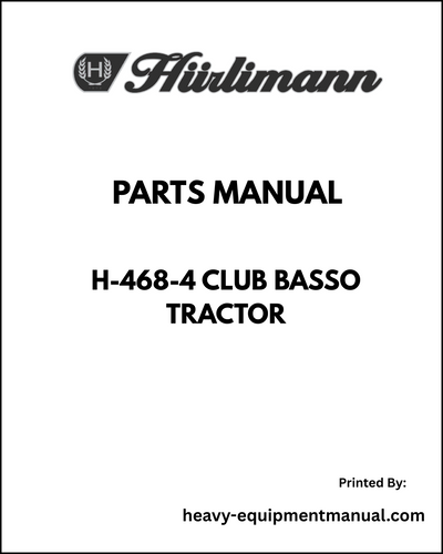 Hurlimann H-468-4 Club Basso Tractor Parts Manual - Pdf Download