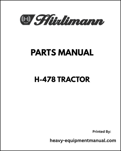 Hurlimann H-478 Tractor Parts Manual - Pdf Download