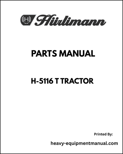 Hurlimann H-5116 T Tractor Parts Manual - Pdf Download