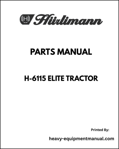 Hurlimann H-6115 Elite Tractor Parts Manual - Pdf Download