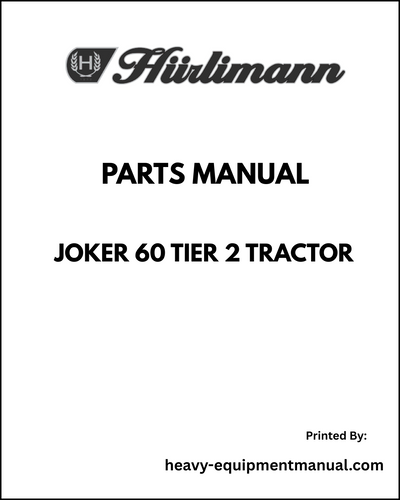 Hurlimann Joker 60 Tier 2 Tractor Parts Manual - Pdf Download