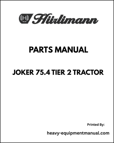 Hurlimann Joker 75.4 Tier 2 Tractor Parts Manual - Pdf Download