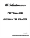 Hurlimann Joker 80.4 Tier 2 Tractor Parts Manual - Pdf Download