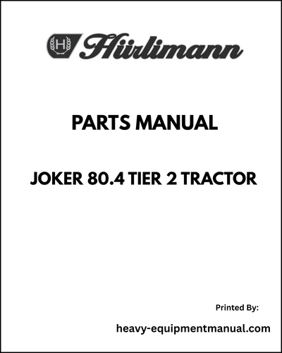 Hurlimann Joker 80.4 Tier 2 Tractor Parts Manual - Pdf Download