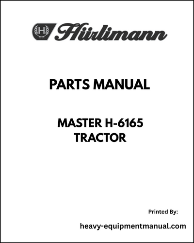 Hurlimann Master H-6165 Tractor Parts Manual - Pdf Download