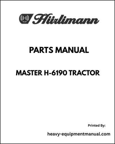 Hurlimann Master H-6190 Tractor Parts Manual - Pdf Download -> 2001