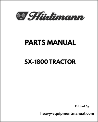 Hurlimann SX-1800 Tractor Parts Manual - Pdf Download