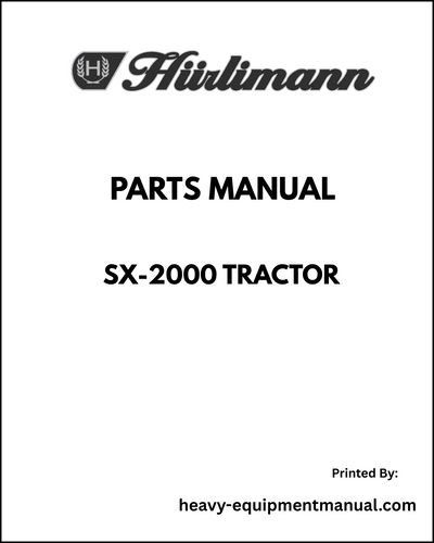 Hurlimann SX-2000 Tractor Parts Manual - Pdf Download