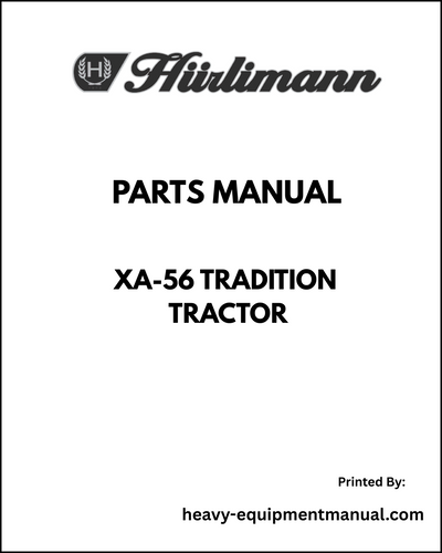Hurlimann XA-56 Tradition Tractor Parts Manual - Pdf Download